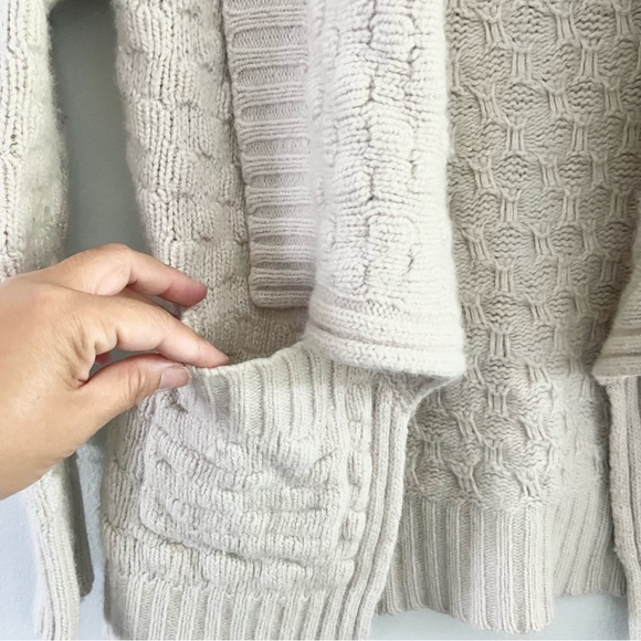 Aritzia Talula Open Sweater Woven w Lambswool Angora Cashmere XXS Cream Cardigan - Picture 4 of 7